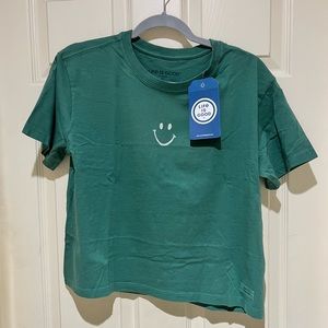 NWT Life is Good Green Smiley Face T-Shirt